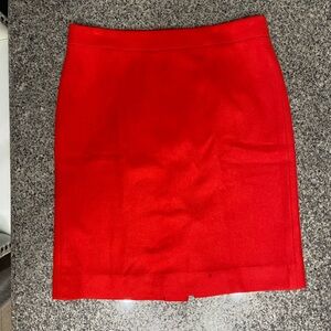 J CREW The Pencil Skirt 6 Red Wool Blend Knee Length Gorpcore Holidays Career